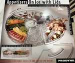 Prodyne Appetizers On Ice W/lids, 4-COMPARTMENTS A5-5L Clear New. Fixed Price $35.00.