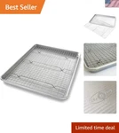 Bakeware Half Sheet Baking Pan And Bakeable Nonstick Cooling Rack Set, Metal. Fixed Price $77.53.