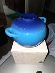Le Creuset Mini Blueberry Lidded Cocotte 4" Stoneware. Fixed Price $149.00.