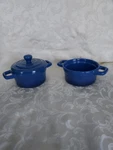 Martha Stewart Collectors Mini Blue Ceramic Cocotles Set. Fixed Price $18.00.