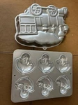 Wilton 1983 #502-3649 Train Locomotive Pan & 1995 #2105-8256 Umbrella. Fixed Price $12.00.