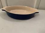 Creuset Oval Baking Dish Blue Casserole Stoneware 019-42 Au Gratin. Fixed Price $29.99.