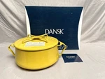 Mib Dansk Kobenstyle Yellow 2.32 Qt Casserole & Trivet Lid New Unopened Mint Mcm. Fixed Price $90.00.