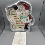 Wilton Santa Checking His List Aluminum Cake Mold Pan 2105-3323 New. Fixed Price $15.00.
