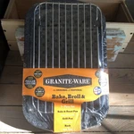 Granite Ware 3 Piece Multiuse Set. Enameled Steel Bake, Broiler Pan, And Grill.. Fixed Price $49.99.