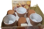 Vintage Hearthstone Set Of 6 Flower Pot Muffin Bakers - Original Box. Fixed Price $50.00.