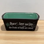 Abbey Press Mini Ceramic Loaf Pan Peace Love And Joy The Fruits Of Faith Are ... Fixed Price $12.95.