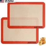 Amyone Quarter Sheet Silicone Baking Mat, 2 Pcs 11.8"L X 8.3"W, Orange. Fixed Price $15.66.