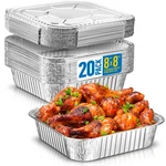 (20 Count) 8 Square Disposable Aluminum Cake Pans - Foil For Cooking, Bakin. Fixed Price $33.51.