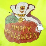 Vintage Amscan- Ghostly Greeting Cake Pan-ghost Pumpkin Jack Lantern Halloween. Fixed Price $11.00.