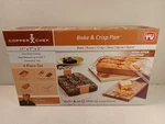 Nib Copper Chef 4 Piece Set Bake & Crisp Pan Nonstick Serve 11X7X2 Adjustable. Fixed Price $19.99.