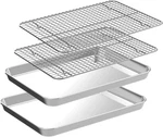 Quarter Pan With Cooling Rack Set Baking Sheets 12*10*1INCH, Silver. Fixed Price $35.04.