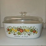 Mcm Corning Ware Spice Of Life Quart Casserole Dish A-84-B W/ Lid L'echalote. Fixed Price $44.95.