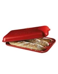 Emile Henry France 15"X9" Flame Baguette Bread Loaf Baker Maker Stoneware. Fixed Price $135.00.