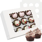 3-SET Boxes Bulk With Clear Display Window Hold 12 Standard Cupcakes,. Fixed Price $9.09.