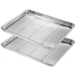 Baking Sheet With Cooling Set (2 Pans + Racks), Yododo Stainless Steel.... Fixed Price $40.03.