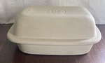 Pampered Chef Large Covered Roaster Baker/ Lid Family Heritage Stoneware 2 Pc. Fixed Price $68.00.