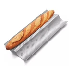 Baguette Bread Pan, Premium Nonstick Perforated French Baking 2 Loave. Fixed Price $14.90.