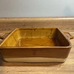 Emile Henry Square Baking Casserole Pan Dish #2085 Brown Tan Euc. Fixed Price $18.99.