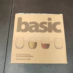Basic Set Of 4 Stemless Wine Glasses 20 Oz Dishwasher Safe New. Fixed Price $15.00.