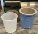 The Pampered Chef Blue Stoneware Crock Traditions #1313 No Paperwork. Fixed Price $19.99.