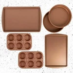 Bakereze 6 Piece Copper Nonstick Bakeware Set *distressed Pkg* New. Fixed Price $29.99.