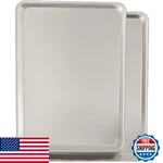 Commercial Quality Baking Pan Set, Natural Aluminum Cookie Sheet, Umite Ch. Fixed Price $28.25.