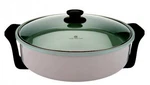Temptations K49789: 12" Non-stick Rapid Electric Skillet W/ Lid Green. Fixed Price $25.49.