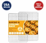 2 Pack Cooling Baking Rack 15X10 Stainless Steel Oven Safe For Roasting Usa Ship. Fixed Price $12.82.