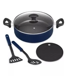 Bella 5-PC. Nonstick Everyday Pan Set Navy Blue. Fixed Price $24.99.