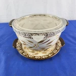 Vtg Temptations By Tara Old World Ovenware Bowl Brown With Lid Cover Trivet 1 Qt. Fixed Price $18.00.