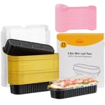 Lnyzqus Foil Mini Loaf Pans With Lids 25 Pack, 6.8OZ Cake Tins Individual B. Fixed Price $15.98.