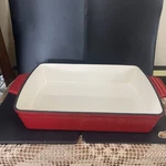 Vonshef Red Cast Iron Rectanguar Dish 39CM X 24CM Oven Roasting Baking. Fixed Price $28.00.