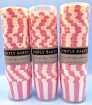 Simply Baked Paper Baking Cups 3 25 Piece Packs Pink White Striped Oz Sealed. Fixed Price $16.00.