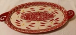 Lovely "temp-tations By Tara" Old World Red Ovenware Sandwich Plate/platter Exc. Fixed Price $14.00.