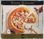 Tutto Italiano Piece Pizza Set 13" Round Stone, Serving Rack, Cutter Nob. Fixed Price $25.00.