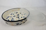 Temp-tations By Tara Old World Blue 9" Round Baking Dish W/lid Temptations. Fixed Price $24.50.