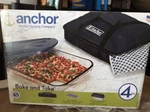 Anchor Hocking 4 Pc 3 Qt. Portable Rectangle Baking Dish W/ Lid & Insulated Tote. Fixed Price $14.99.