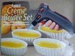Invesco Pcs Cream Br Set #51234 Incl Ceramic Dishes & Culinary Torch Nib. Fixed Price $9.99.