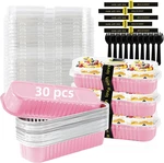 30 Pack Pink Disposable Rectangular Aluminum Foil Loaf Pans With LIDS,6.8OZ Mini. Fixed Price $14.01.