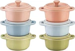 Staub Stoneware Ceramic 6-PC Mini Round Cocotte Set-macaron Pastel. Fixed Price $194.28.