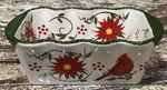 Temptations By Tara Winter Whimsy Cardinal Poinsettias 12 Oz Baking Dish. Fixed Price $18.00.