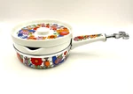 Royal Crown Porcelain Ovenware Spouted Sauce Pan With Lid & Handle, Paradise. Fixed Price $36.85.
