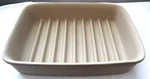 Pampered Chef #5114 Usa Stoneware 9 X 6.75 1.75" Ridged Baking Pan Dish. Fixed Price $26.95.