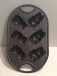 Vintage Rowoco Cast Iron "teddy Bear" Muffin Pan. Fixed Price $30.00.