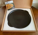 Pampered Chef Rockcrok Round 15" Black Grill Stone W/handles Original Box. Fixed Price $75.00.