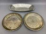 Vintage Aluminum Everlast Rose Tray & Mello-rich Mrs Smiths Tin Pie Pan. Fixed Price $28.45.