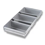 Chicago Metallic Bakeware Aluminized Steel Glazed 3-STRAP Loaf Pan Set 44235. Fixed Price $127.01.