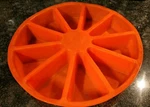 French Cake Tool Silicone Mousse Mold 10-HOLE Orange Shaped Pizza Plate. Fixed Price $12.90.