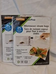 Toastabags Microwave Steam 25 Pack Lot Of New Large 10"X10" 50 Total. Fixed Price $9.99.